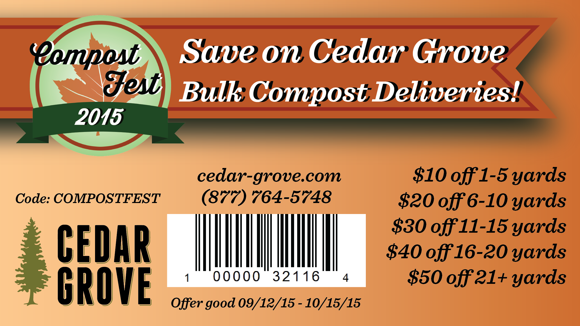 Coupon design for bulk orders